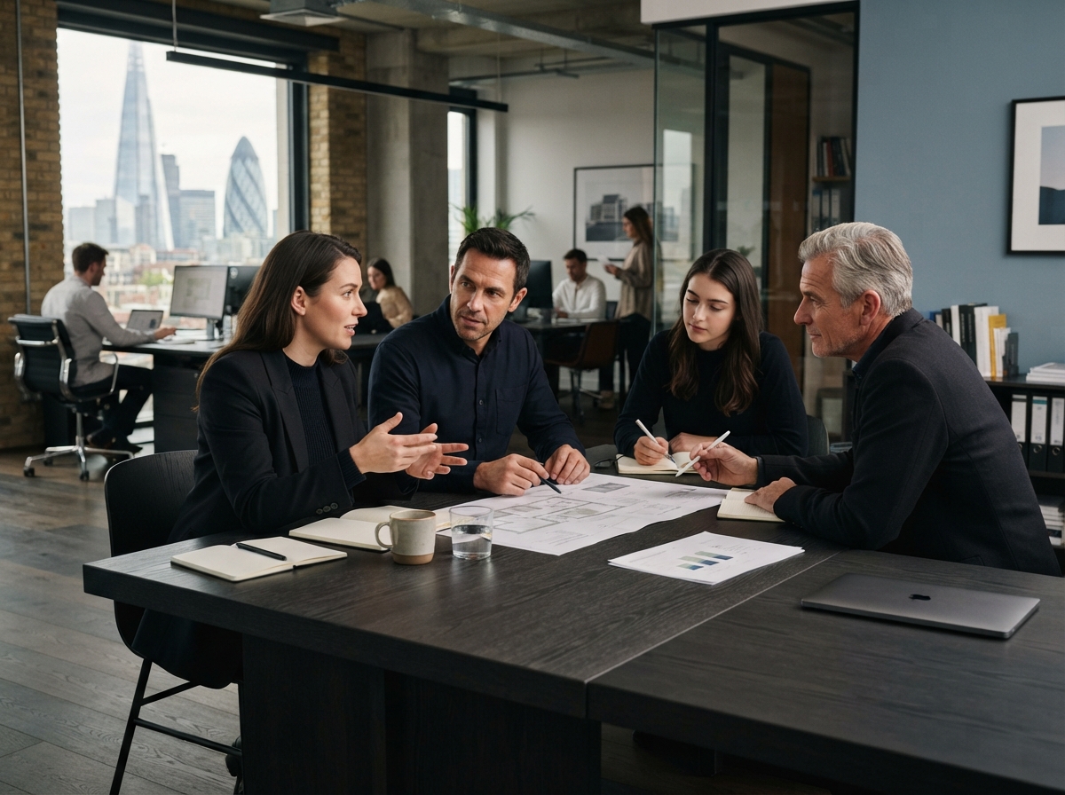 ekgrup analysts reviewing portfolio parameters together